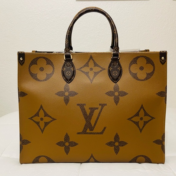 Authentic Louis Vuitton On The Go GM Tote in Reverse Monogram Canvas - Picture 2 of 16